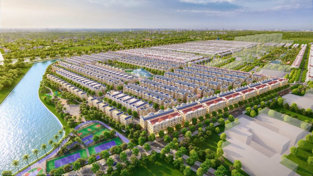 Phân khu Hừng Đông 13 Phối cảnh phân khu Hừng Đông tại dự án Vinhomes Đan Phượng