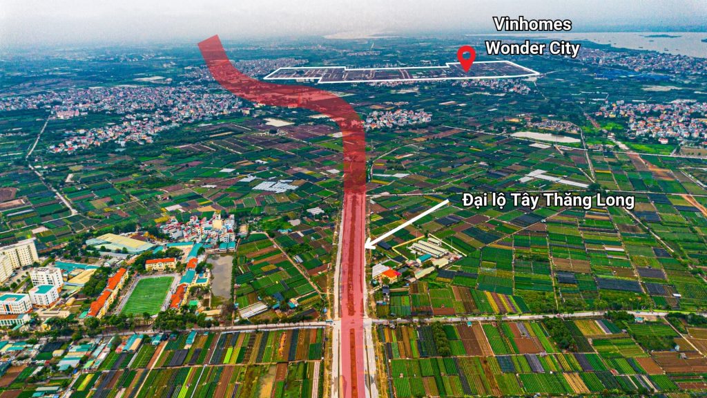 Hạ tầng xung quanh Vinhomes Đan Phượng - Bước đột phá biến vùng ven thành tâm điểm phát triển mới 3 Đại lộ Tây Thăng Long đã thi công gần đến dự án. Ảnh chụp cuối tháng 2/2025