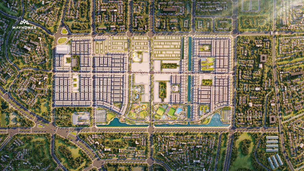 Wellness Park | Không gian sống khỏe tại Vinhomes Đan Phượng 4 Phối cảnh từ trên cao dự án Vinhomes Đan Phượng
