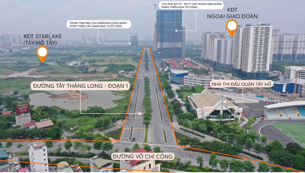 Tiềm năng phát triển hạ tầng Tây Thăng Long tạo cơ hội đầu tư bất động sản 2 Đại lộ Thăng Long đi qua đoạn Võ Chí Công